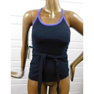 New Nancy‎ Rose Performance Black Violet Releve Tank #aft2103 sz 4